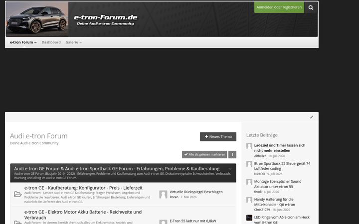Screenshot of e-tron-forum.de