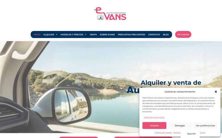 Captura de pantalla de e-vans.es