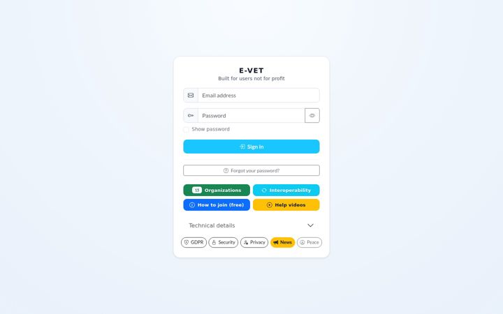 Captură de ecran a e-vet.org