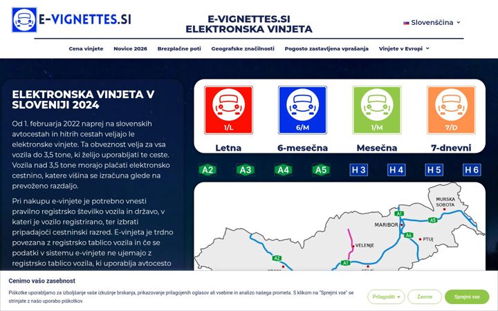 Ekrano kopija e-vignettes.si
