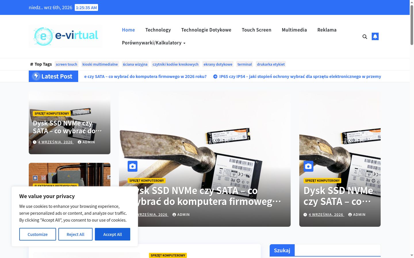 Captura de ecrã do banner de consentimento apresentado antes de qualquer interação