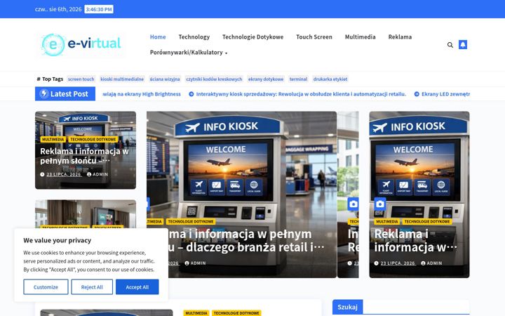 Captura de ecrã de e-virtual.pl