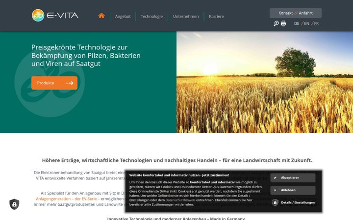 Screenshot of e-vita.de