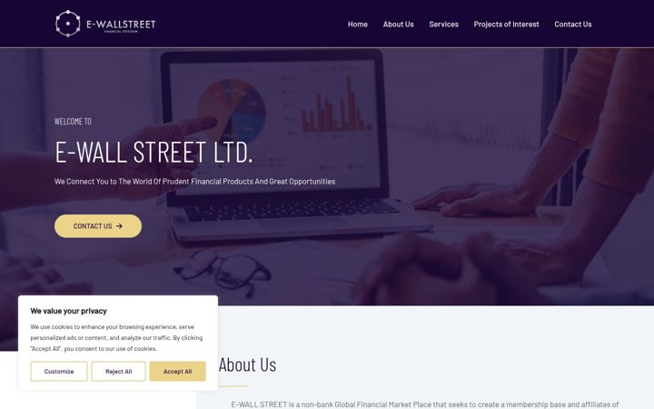 Screenshot of e-wallstreetltd.com