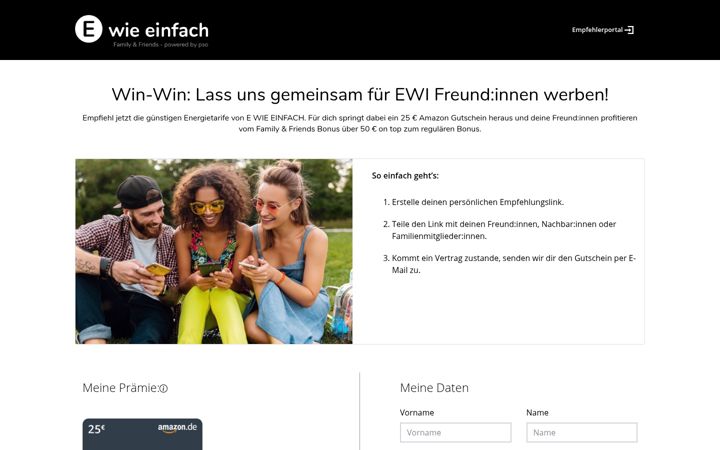 Skærmbillede af e-wie-einfach-friends.de