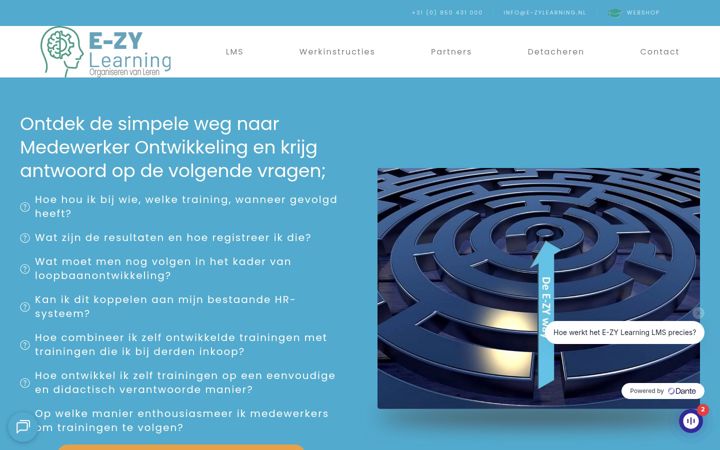 Screenshot di e-zylearning.nl