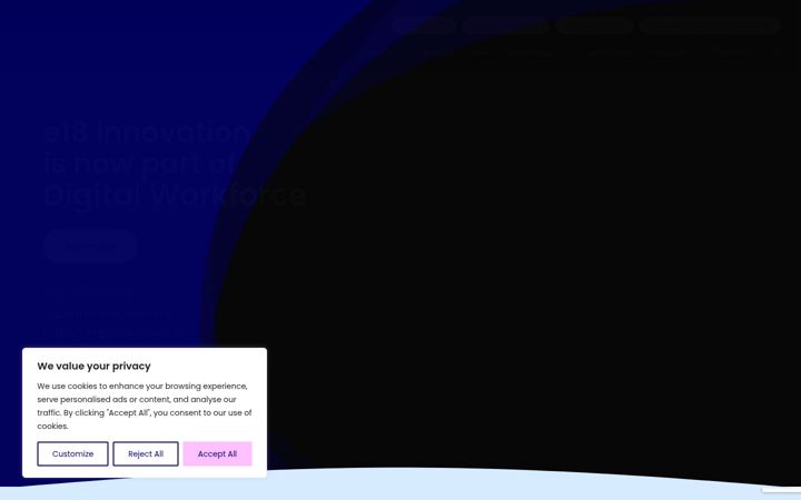 Screenshot of e18innovation.com