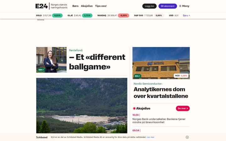 Captura de ecrã de e24.no
