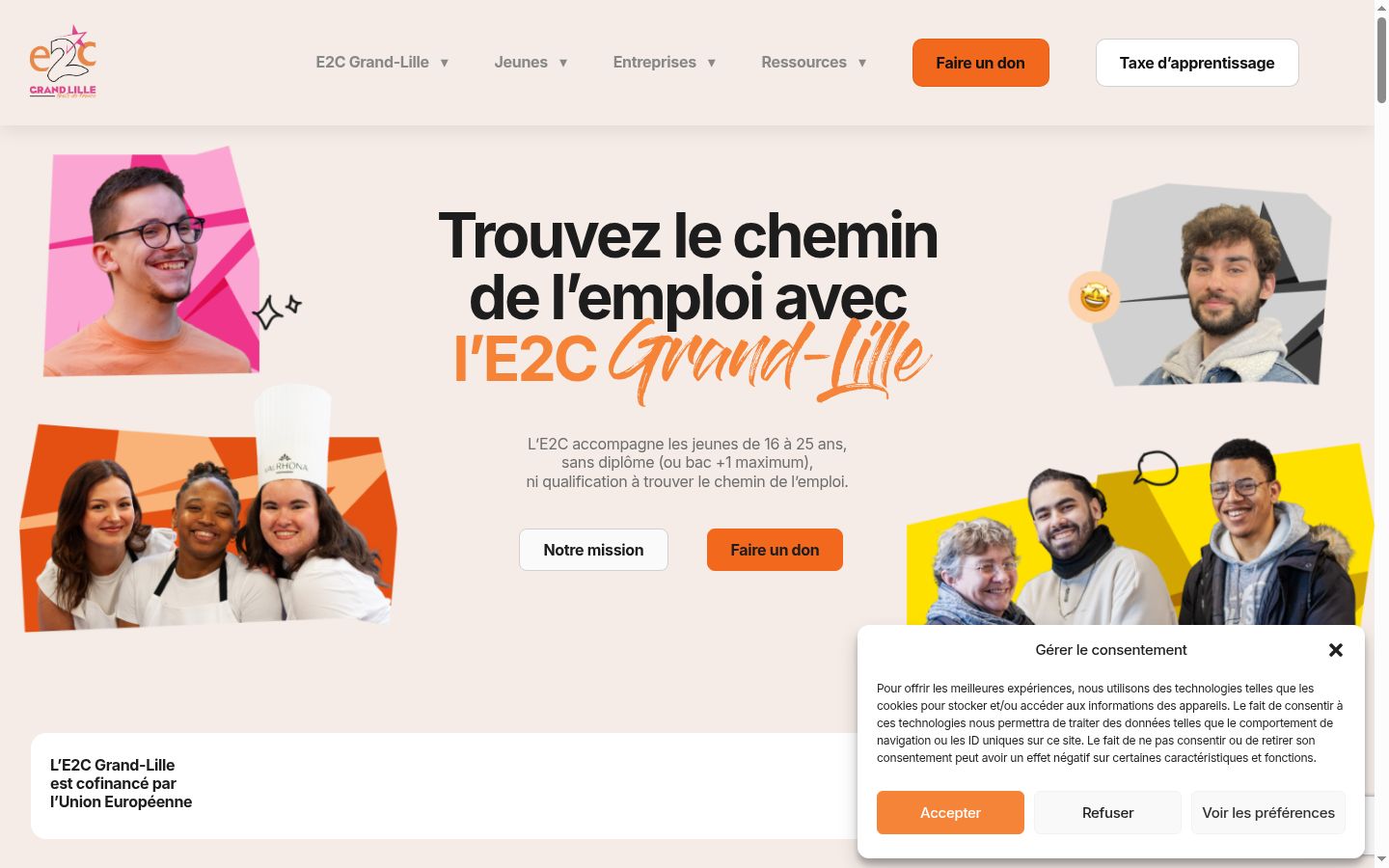 Screenshot of the consent banner shown before any interaction