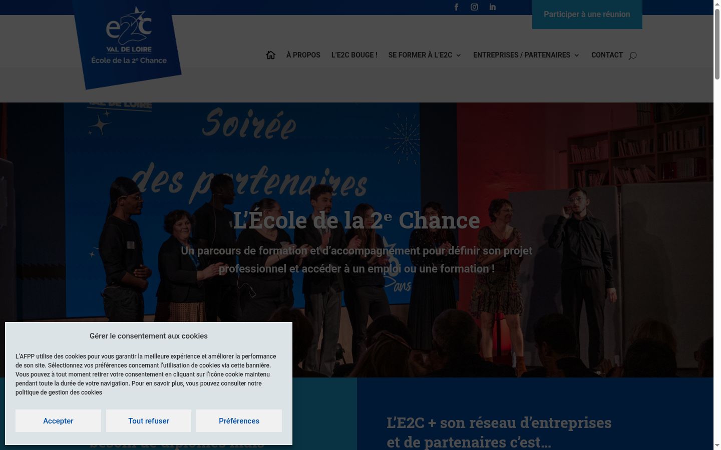 Screenshot of the consent banner shown before any interaction