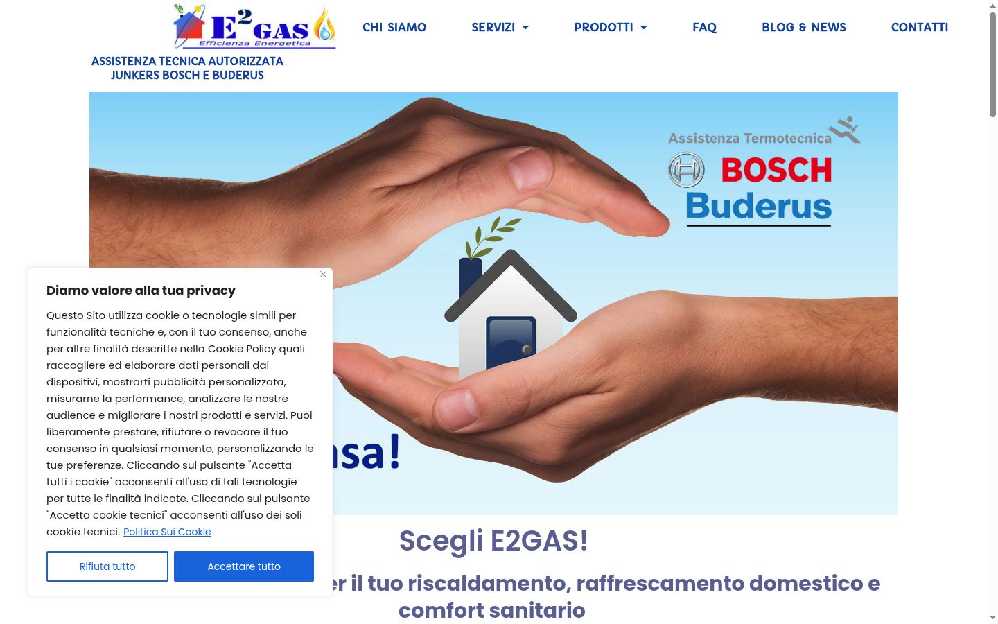 Screenshot del banner di consenso mostrato prima di qualsiasi interazione