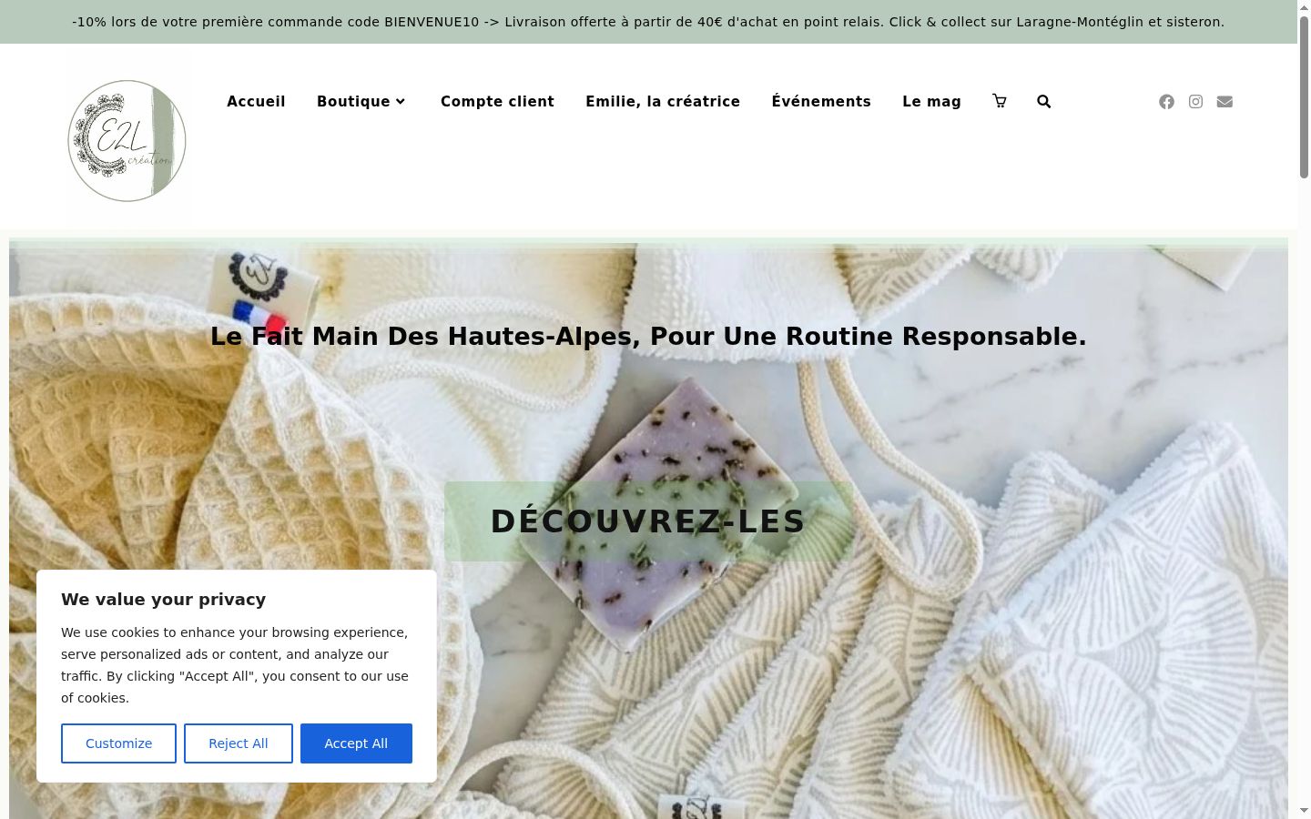 Screenshot of the consent banner shown before any interaction
