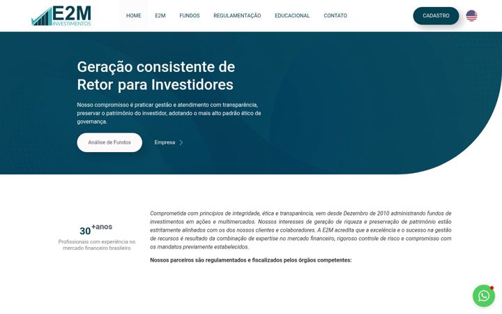 Screenshot stránky e2minvestimentos.com.br