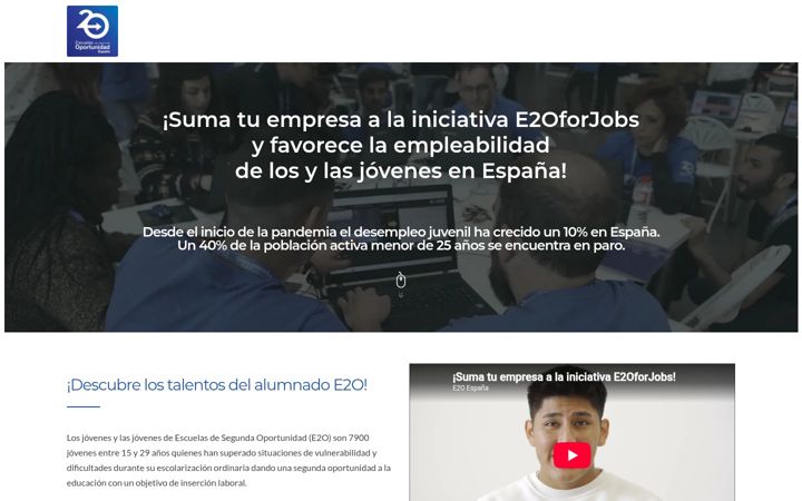 Captură de ecran a e2oforjobs.org