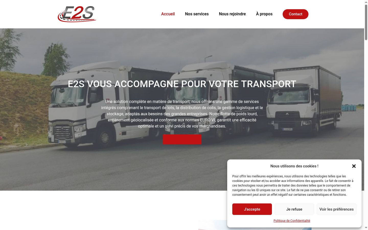 Screenshot of the consent banner shown before any interaction