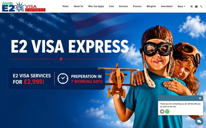 Screenshot of e2visaexpress.com