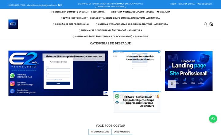 Screenshot stránky e2webtecnologia.com.br