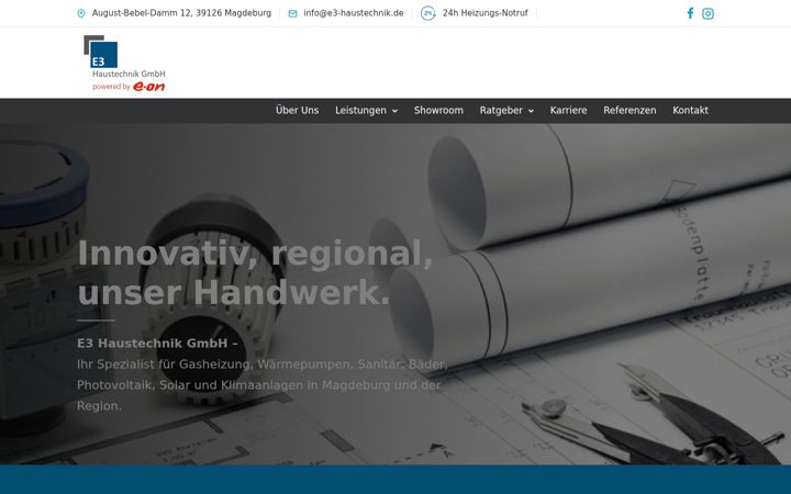 Snimka zaslona za e3-haustechnik.de