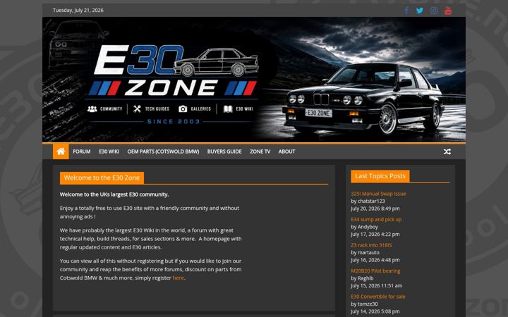 Screenshot of e30zone.net