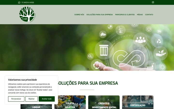 Screenshot stránky e501.com.br