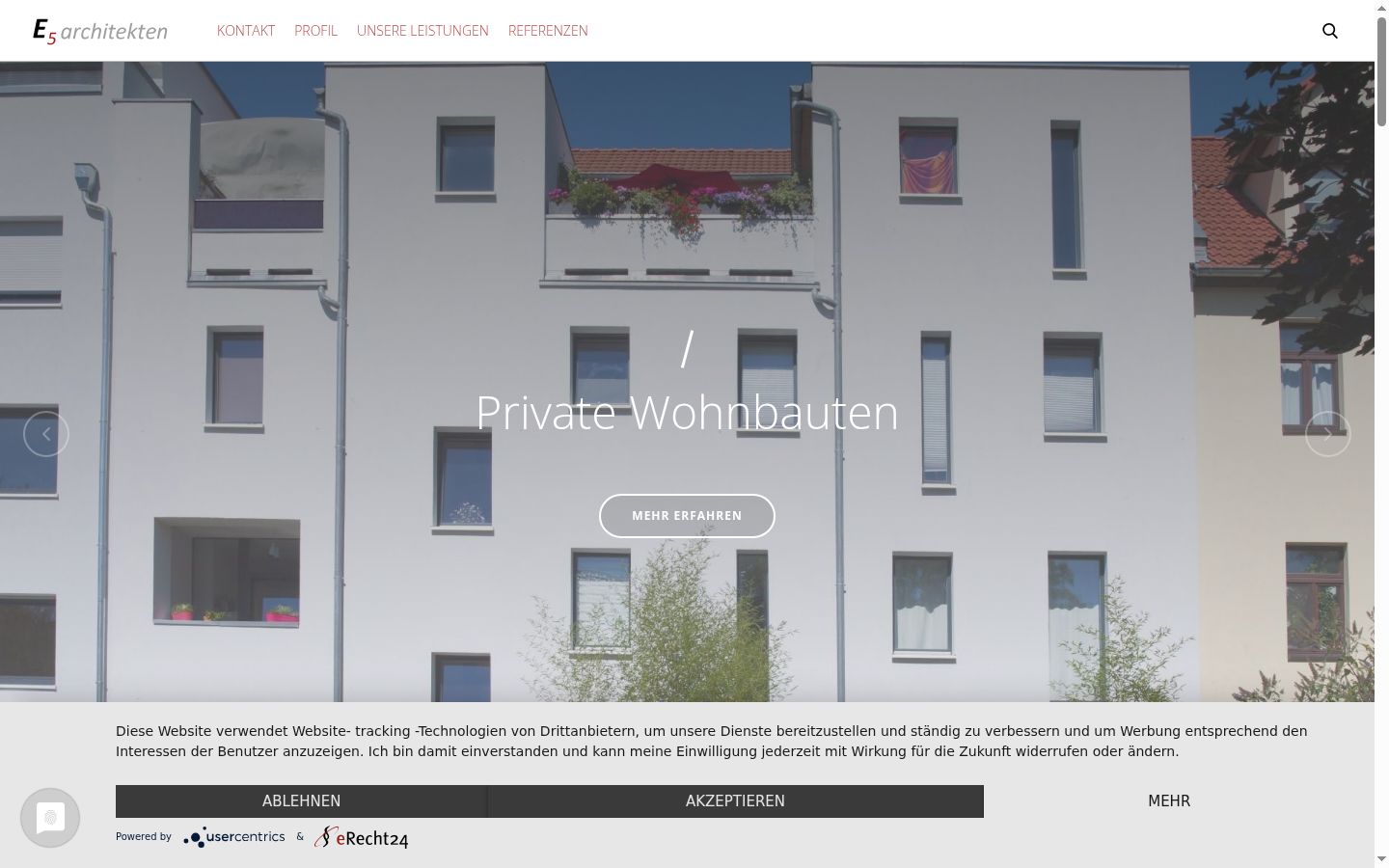 Screenshot of the consent banner shown before any interaction