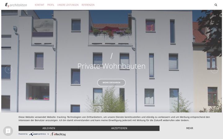Skærmbillede af e5architekten.de