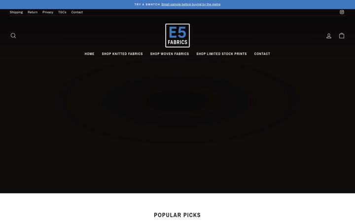 Screenshot of e5fabrics.com