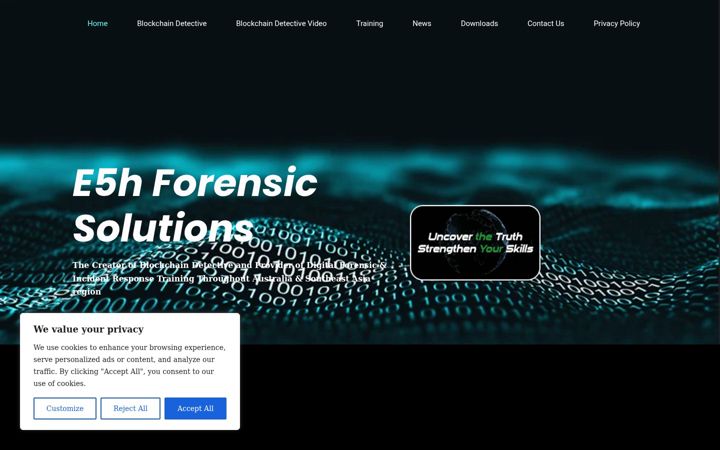 Screenshot of e5hforensics.com