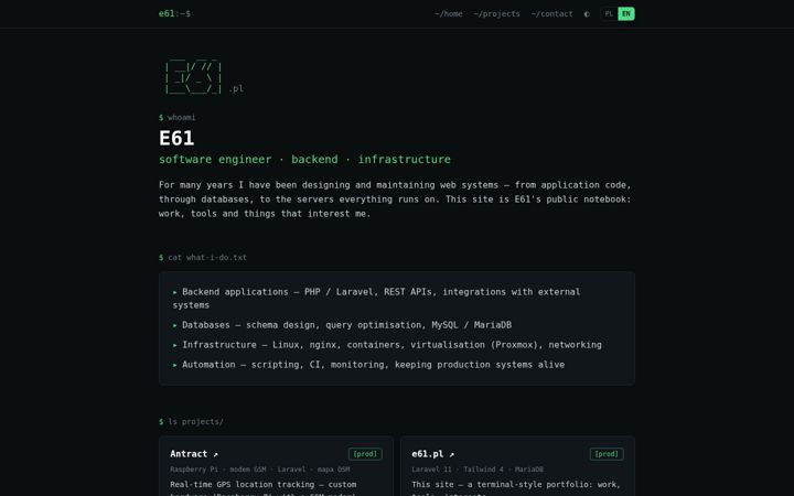 Captura de pantalla de e61.pl