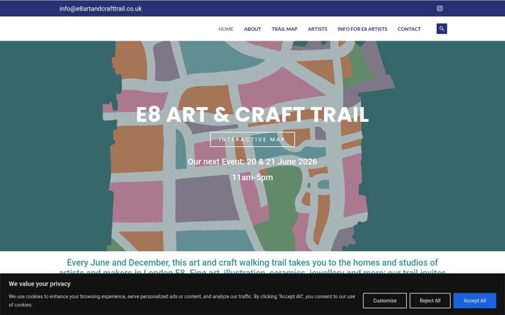 Captura de pantalla de e8artandcrafttrail.co.uk