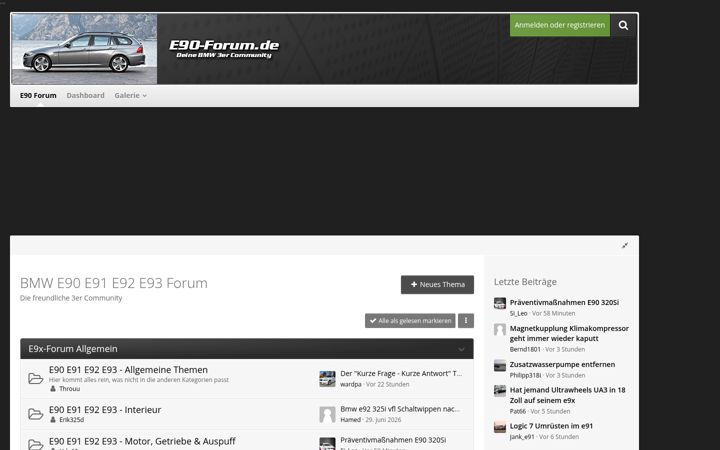 Skærmbillede af e90-forum.de