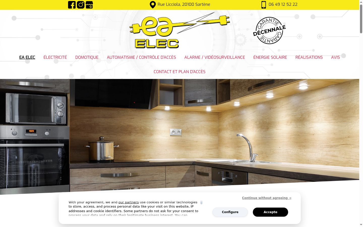 Screenshot of the consent banner shown before any interaction