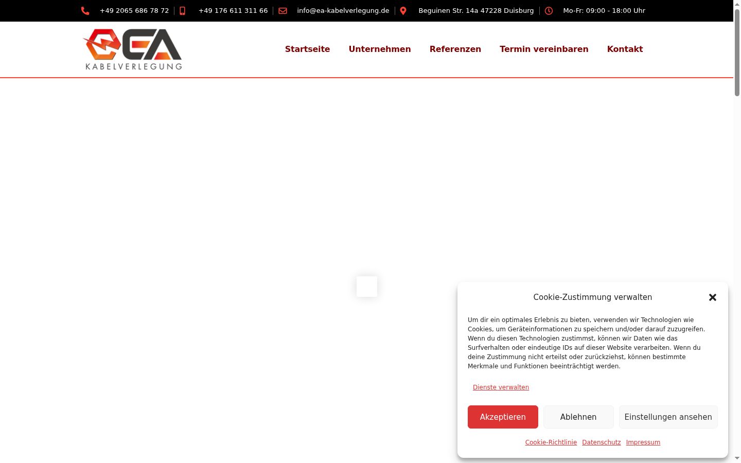 Screenshot del banner di consenso mostrato prima di qualsiasi interazione
