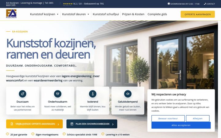 Captura de pantalla de ea-kunststofkozijnen.nl