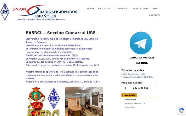 Captura de pantalla de ea5rcl.es
