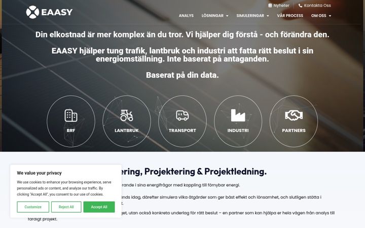 Screenshot von eaasy.se
