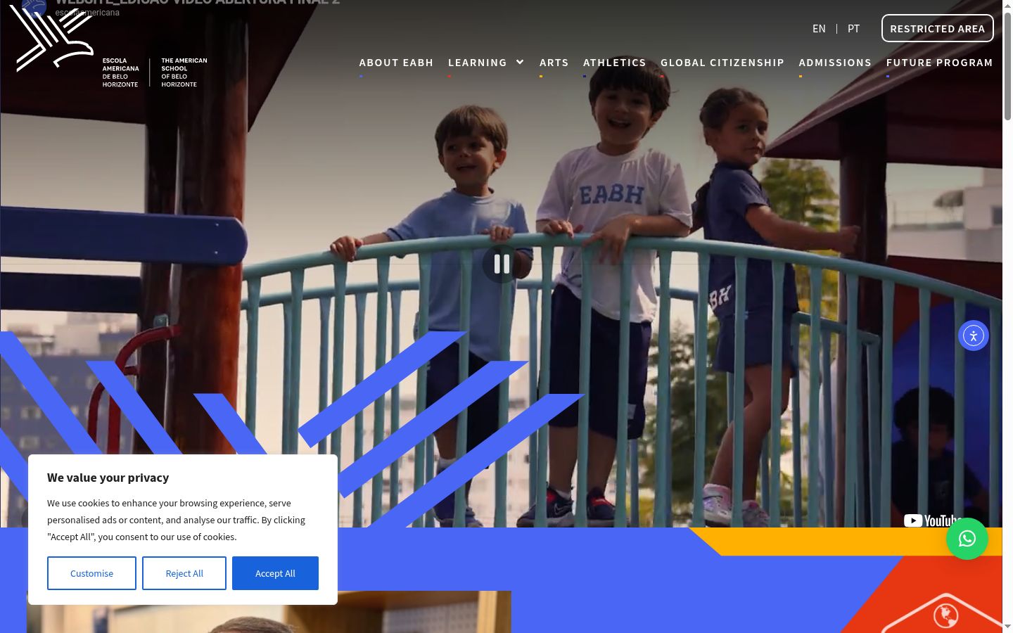 Screenshot of the consent banner shown before any interaction