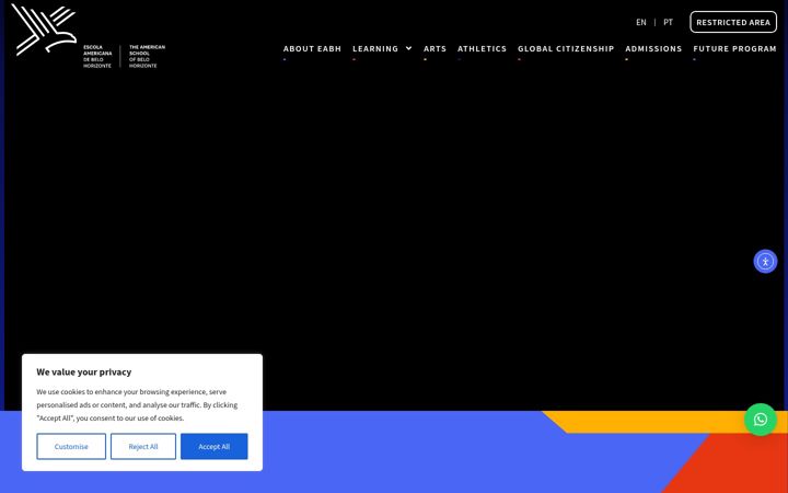 Screenshot stránky eabh.com.br