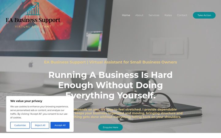 Screenshot of eabusinesssupport.com