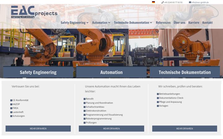 Screenshot ta' eac-projects.de