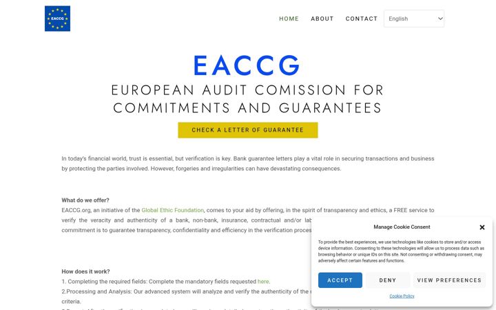 Captură de ecran a eaccg.org