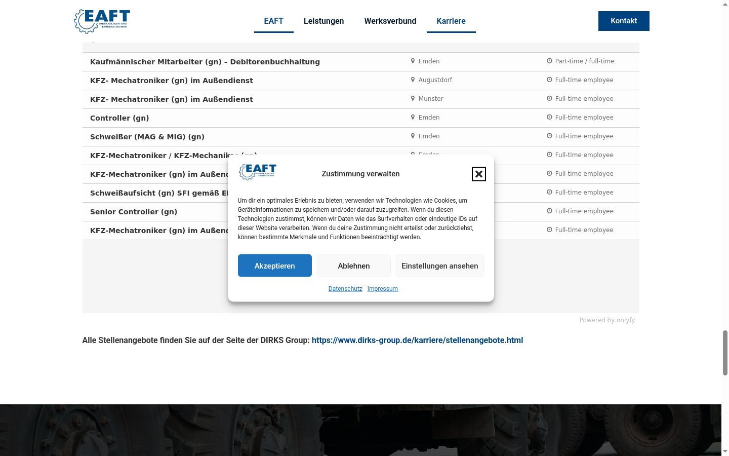 Screenshot van de toestemmingsbanner zoals getoond vóór enige interactie