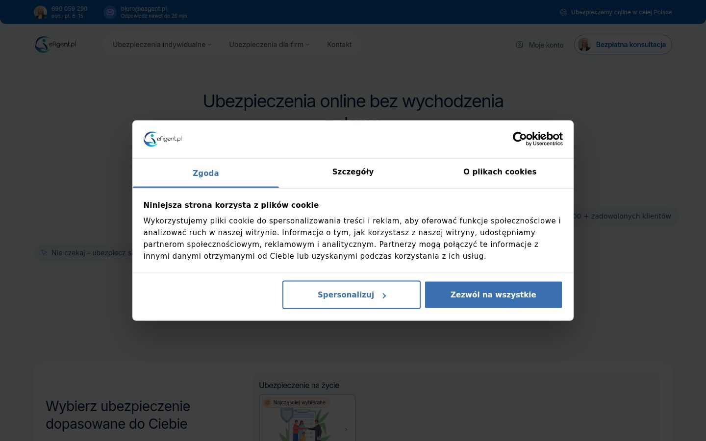 Kuvakaappaus suostumusbannerista, joka näytettiin ennen mitään vuorovaikutusta