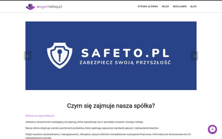 Captura de pantalla de eagentsklep.pl