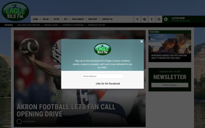 Screenshot of eagle933.com