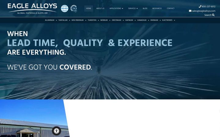 Screenshot of eaglealloys.com