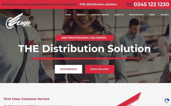 Екранна снимка на eaglecouriers.co.uk