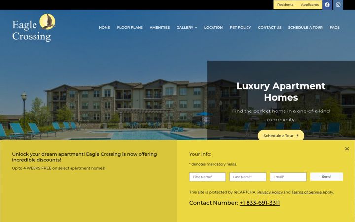 Screenshot of eaglecrossingapts.com