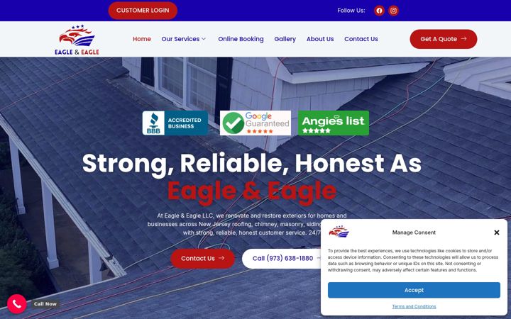 Screenshot of eagleeaglenj.com