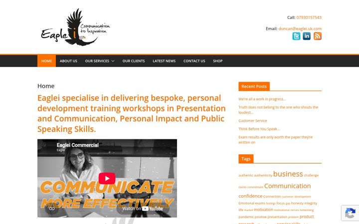 Screenshot of eaglei.uk.com